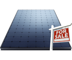 Sola panel and "for sale" sign