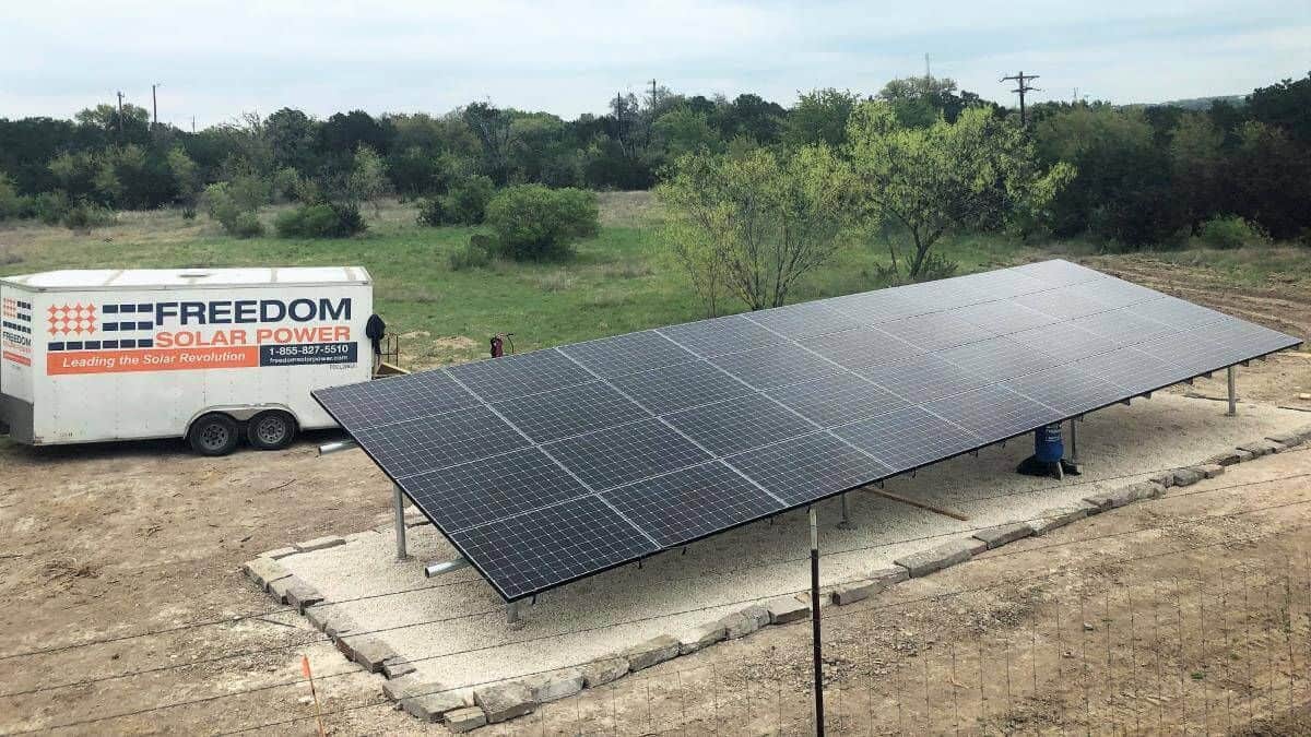 ground mount solar with backup power supply in central texas
