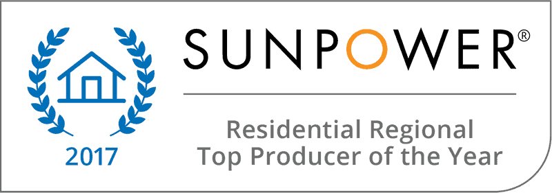 2017 SunPower Residential Regional Top Producer of the Year award