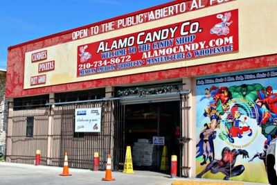 Entrance of Alamo Candy Co, Candy Shop in San Antonio, Texas