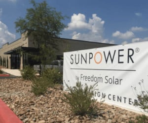 Side view of entrance SunPower offices by SunPower