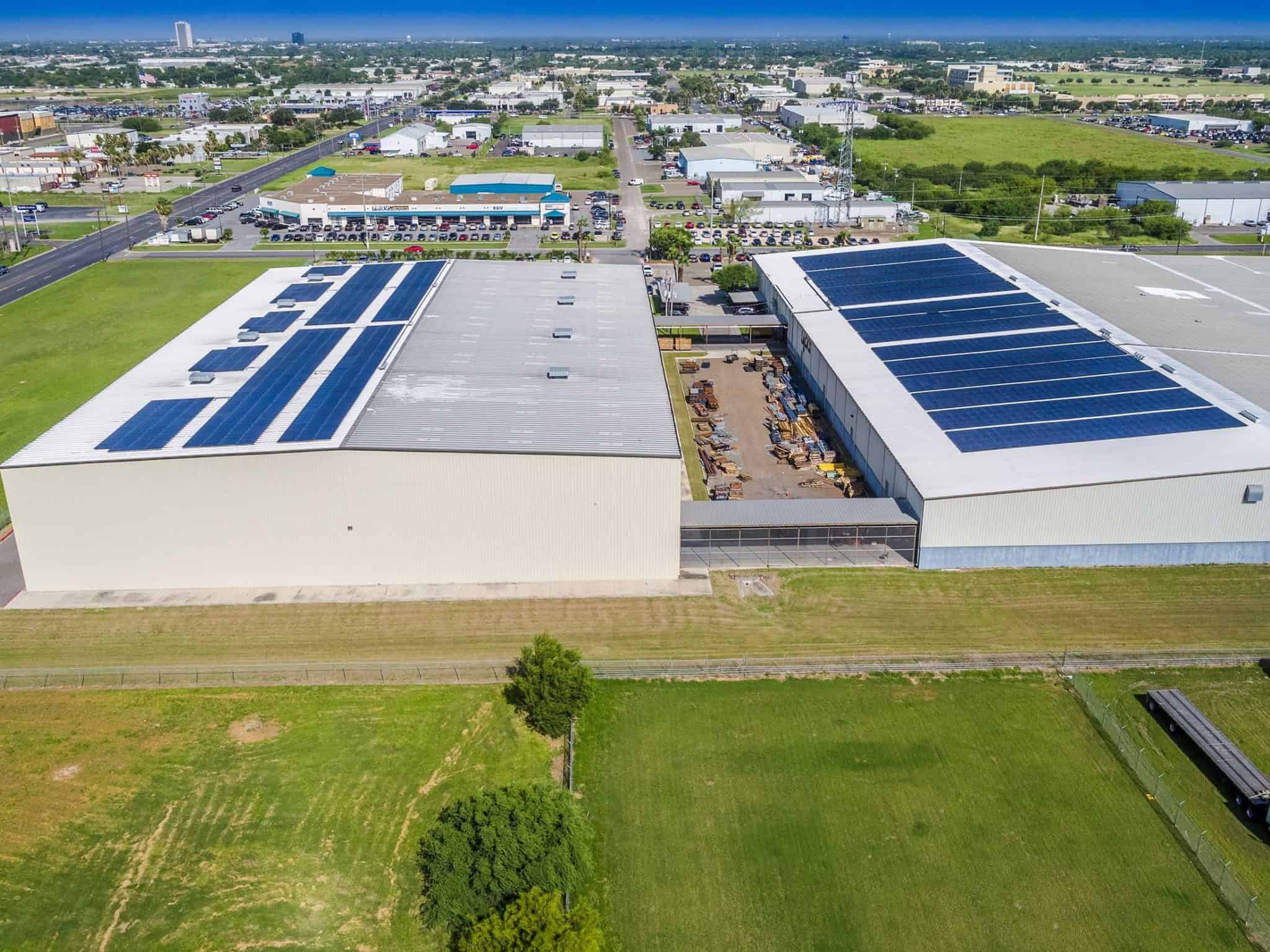 Commercial solar panel installation at Lacks Furniture Store in Pharr TX