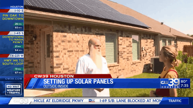 Thumbnail of interview with Kimmy, who installed solar panels on his home in Houston, Texas
