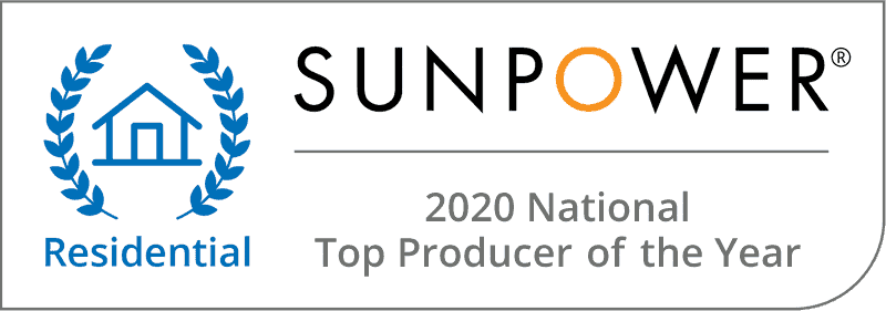 2020 SunPower Residential Regional Top Producer of the Year award