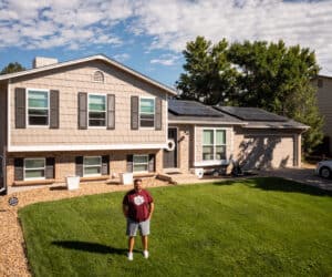 Justin Jajczyk Standing in front of his home with solar
