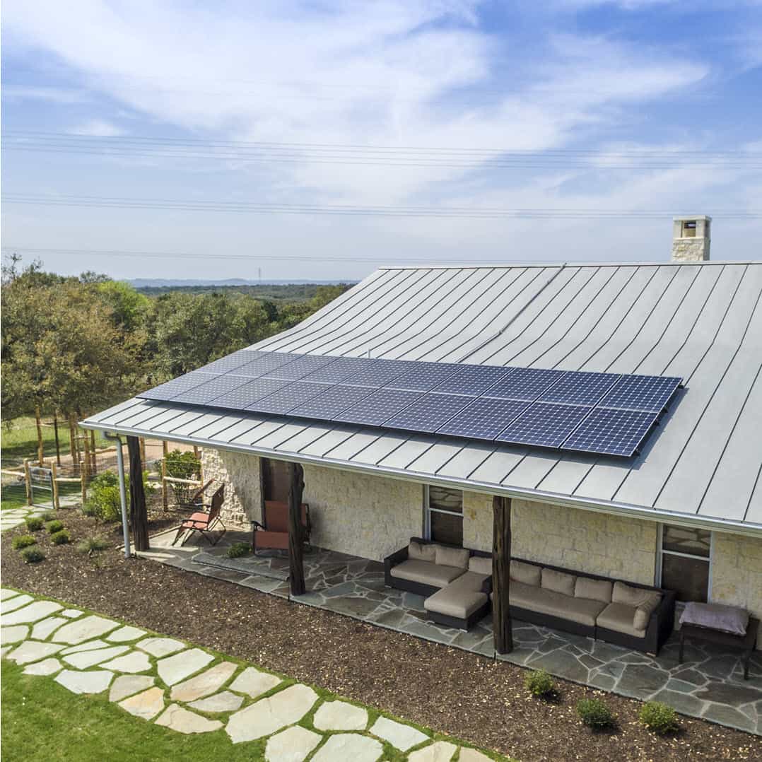 Texas farm house rooftop solar