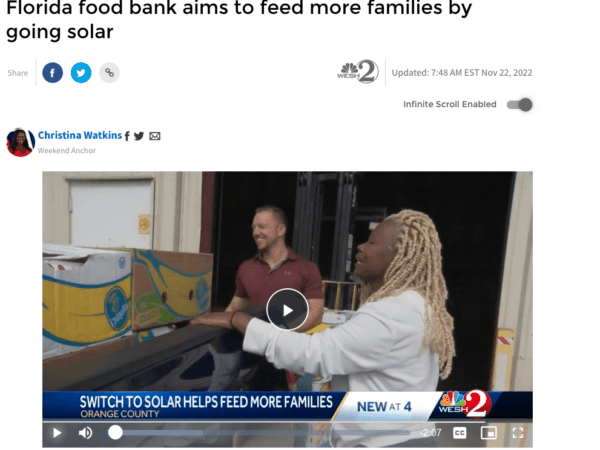 Florida food bank aims to feed more families by going solar