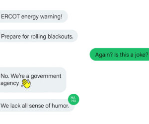 text conversation about ercot chain scam
