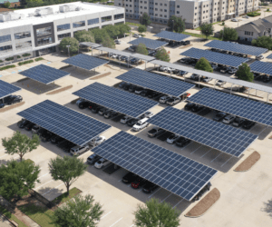 TGS solar panel parking structures