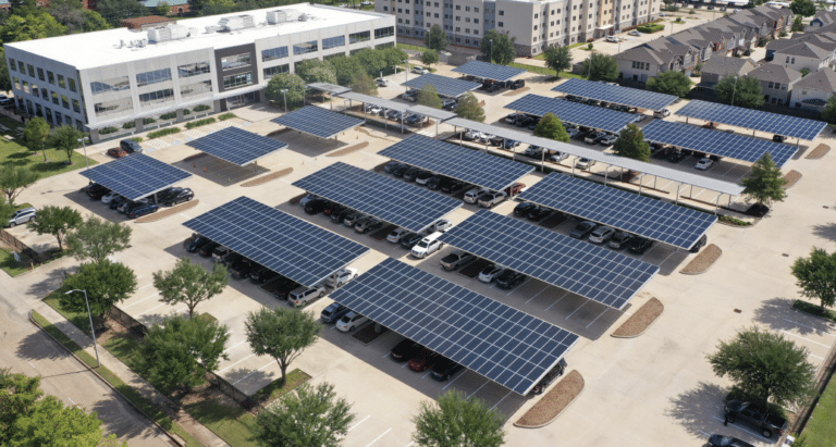 TGS solar panel parking structures