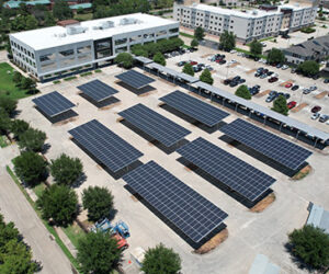 Energy parking canopy in TGS offices in Houston, Texas