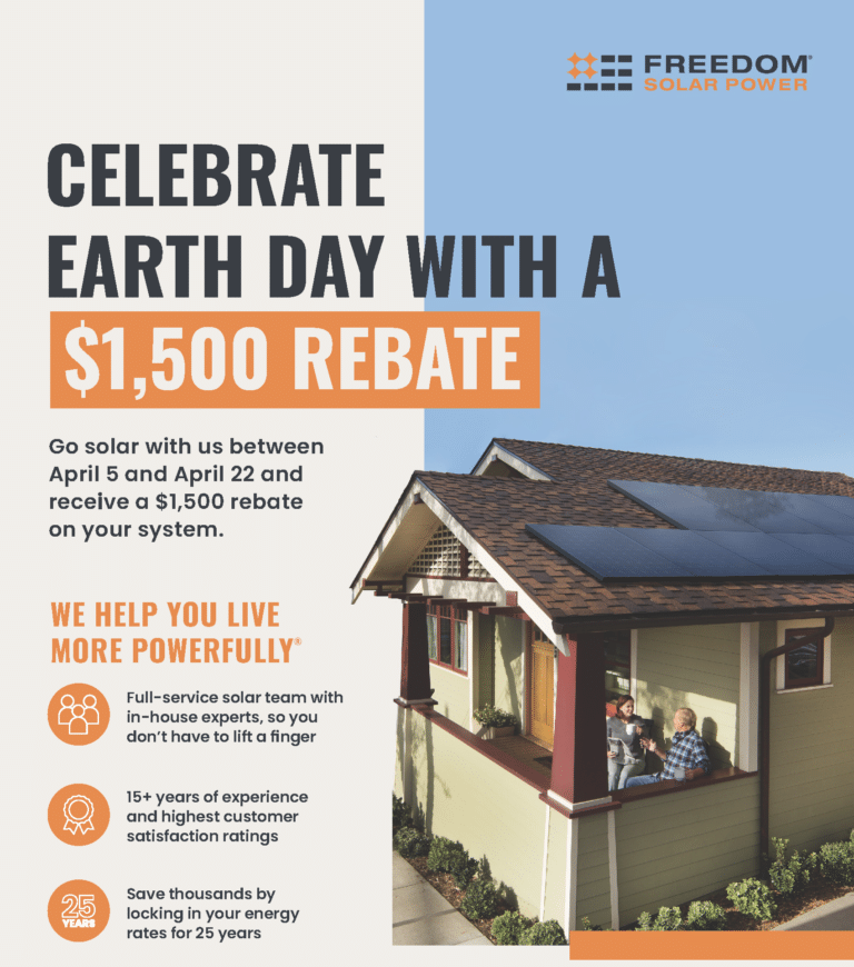 Earth Month Promotion: $1,500 Off Solar