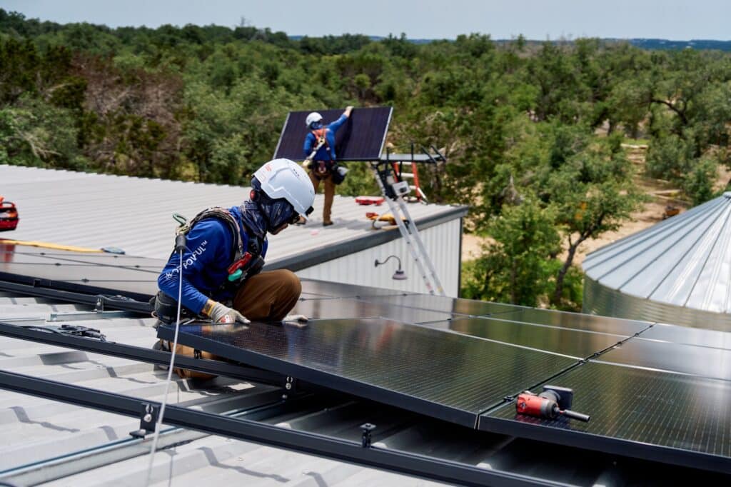 Freedom Crew Installing Todd Whites Solar Array - Bridle Path